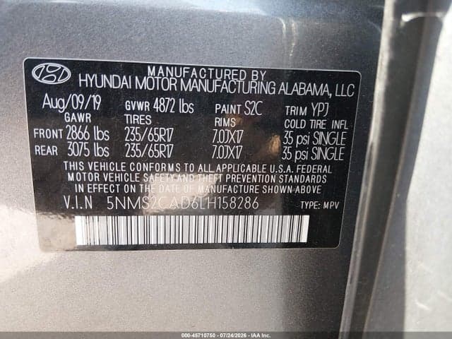 2020 HYUNDAI SANTA FE SE 9