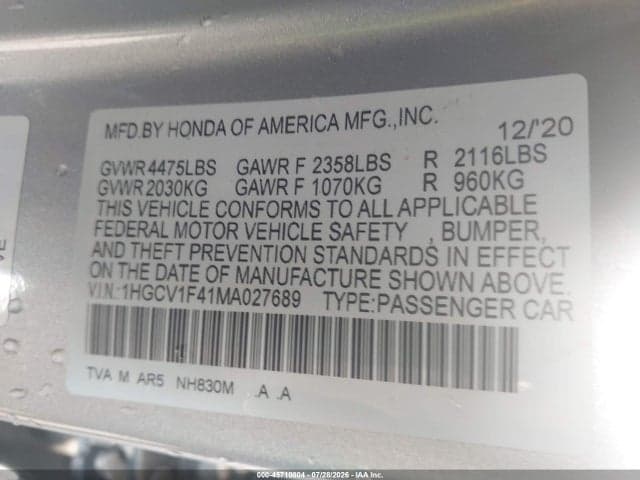 2021 HONDA ACCORD SPORT SPECIAL EDITION 9