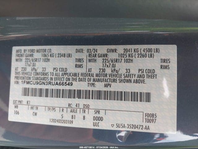 2024 FORD ESCAPE ACTIVE 9