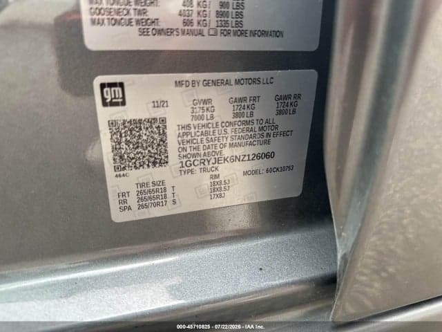 2022 CHEVROLET SILVERADO 1500 LTD 4WD STANDARD BED LT WITH 2FL 9