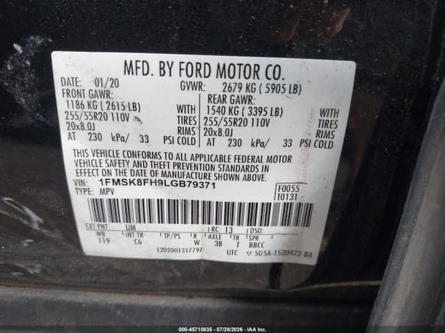 2020 FORD EXPLORER LIMITED 9
