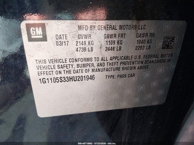 2017 CHEVROLET IMPALA 1LT 9