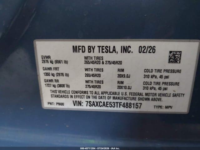 2026 TESLA MODEL X ALL-WHEEL DRIVE 9