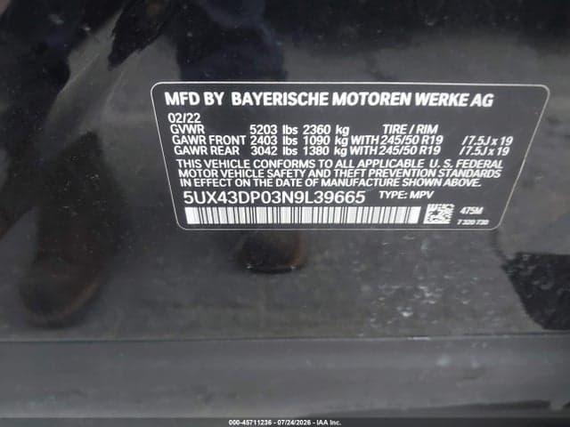2022 BMW X3 SDRIVE30I 9