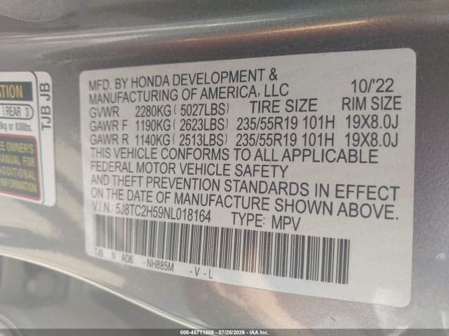 2022 ACURA RDX TECHNOLOGY PACKAGE 9