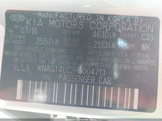 2017 KIA OPTIMA HYBRID 9