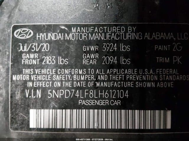 2020 HYUNDAI ELANTRA SE 9