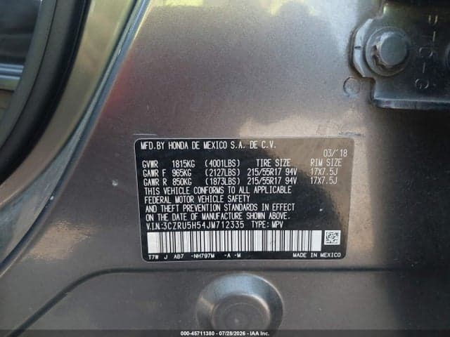 2018 HONDA HR-V EX 9