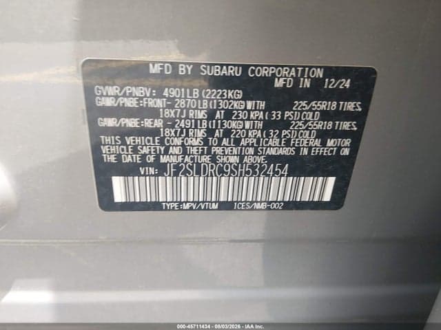 2025 SUBARU FORESTER LIMITED 9