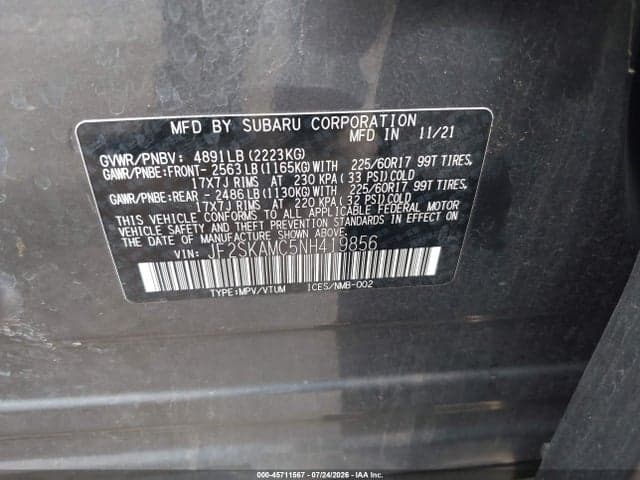 2022 SUBARU FORESTER WILDERNESS 9