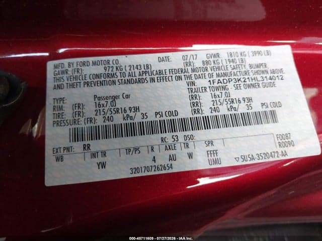 2017 FORD FOCUS SE 9