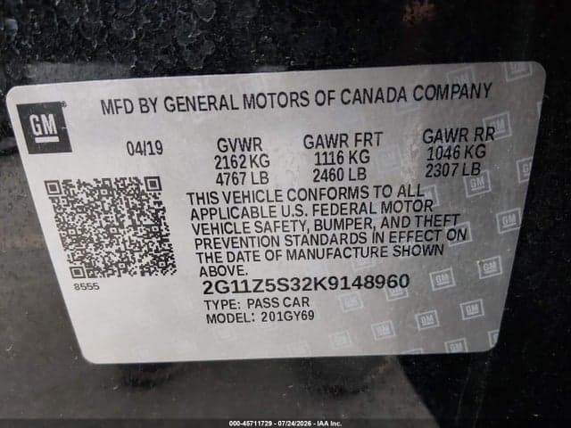 2019 CHEVROLET IMPALA LT 9