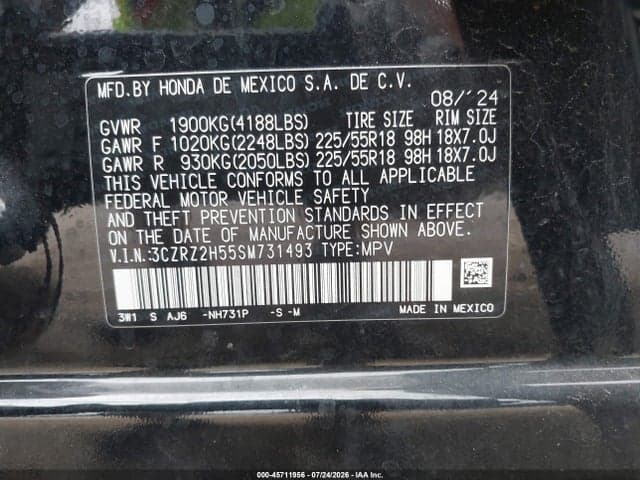 2025 HONDA HR-V AWD SPORT 9