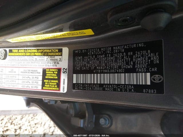 2018 TOYOTA CAMRY SE 9