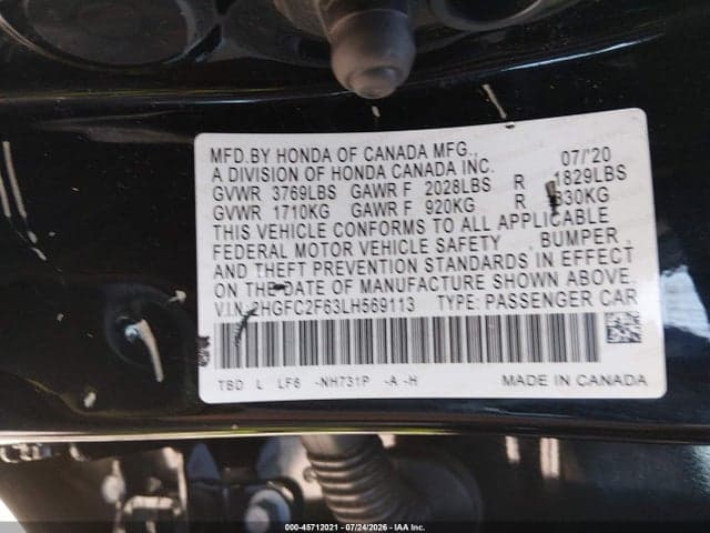 2020 HONDA CIVIC LX 9