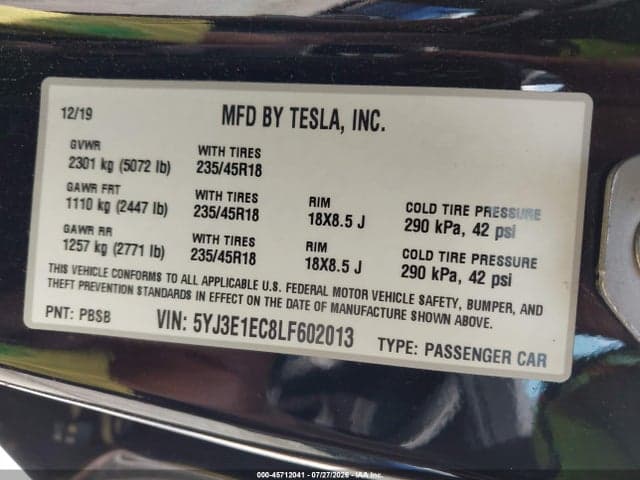 2020 TESLA MODEL 3 PERFORMANCE DUAL MOTOR ALL-WHEEL DRIVE 9