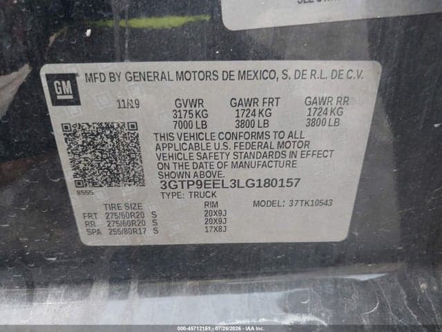 2020 GMC SIERRA 1500 4WD SHORT BOX AT4 9