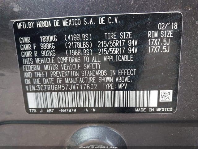 2018 HONDA HR-V EX 9