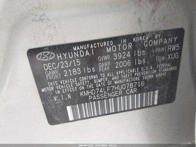 2017 HYUNDAI ELANTRA SE 9