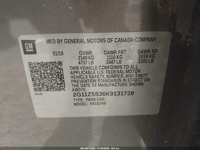 2019 CHEVROLET IMPALA LT 9