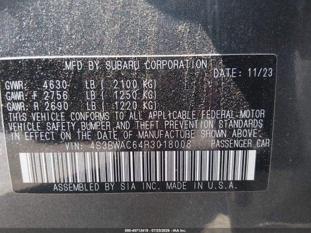 2024 SUBARU LEGACY PREMIUM 9