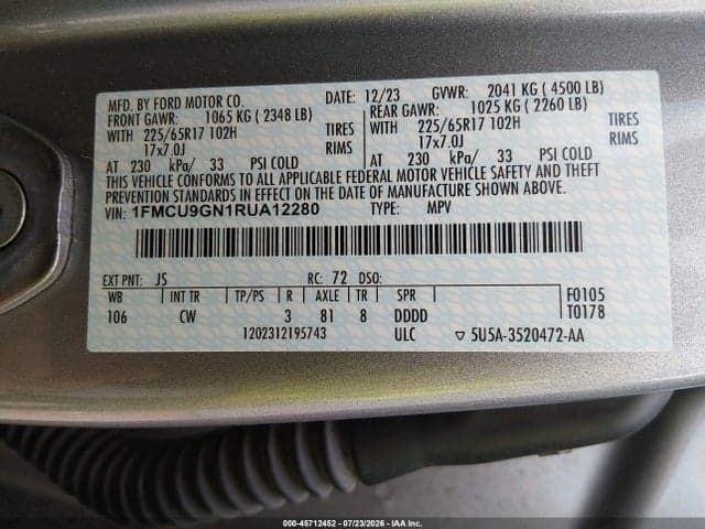 2024 FORD ESCAPE ACTIVE 9