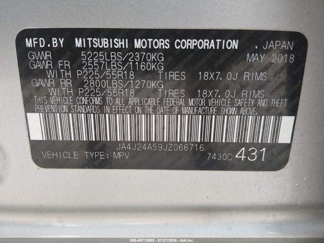 2018 MITSUBISHI OUTLANDER PHEV GT 9