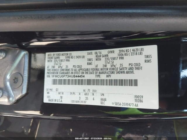 2017 FORD ESCAPE S 7