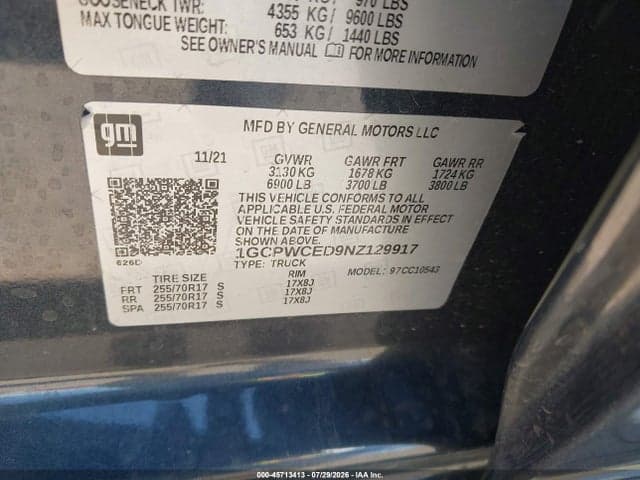 2022 CHEVROLET SILVERADO 1500 LTD 2WD SHORT BED LT 9