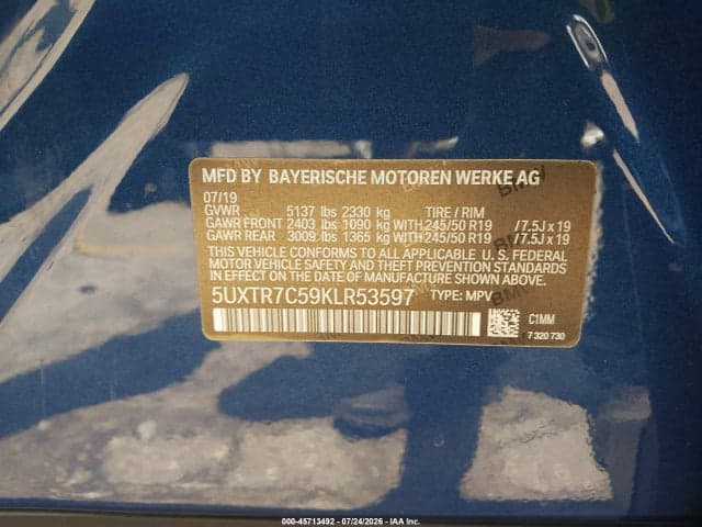 2019 BMW X3 SDRIVE30I 9