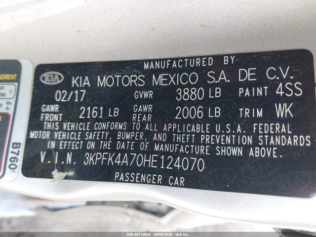 2017 KIA FORTE LX 9