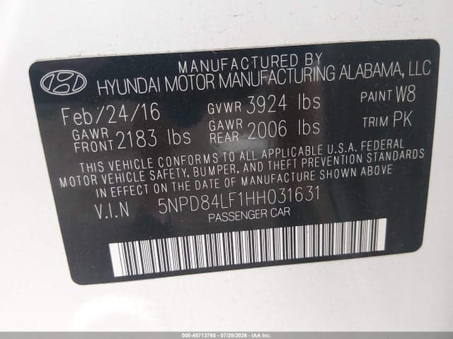 2017 HYUNDAI ELANTRA SE 9