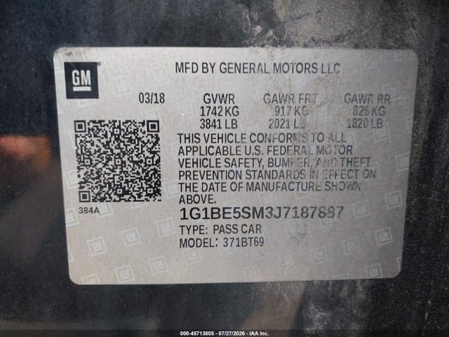 2018 CHEVROLET CRUZE LT AUTO 9