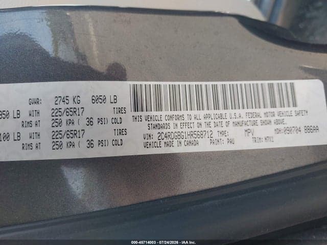 2017 DODGE GRAND CARAVAN SE PLUS 9