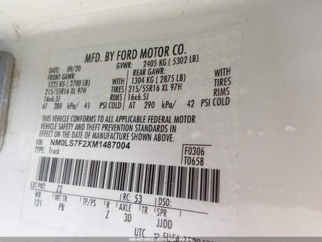 2021 FORD TRANSIT CONNECT XLT 9