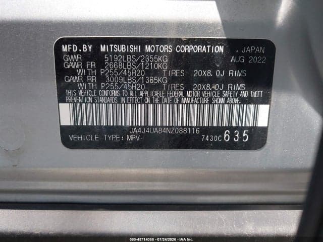 2022 MITSUBISHI OUTLANDER BLACK EDITION S-AWC/SE 2.5 S-AWC/SE LAUNCH EDITION S-AWC 9