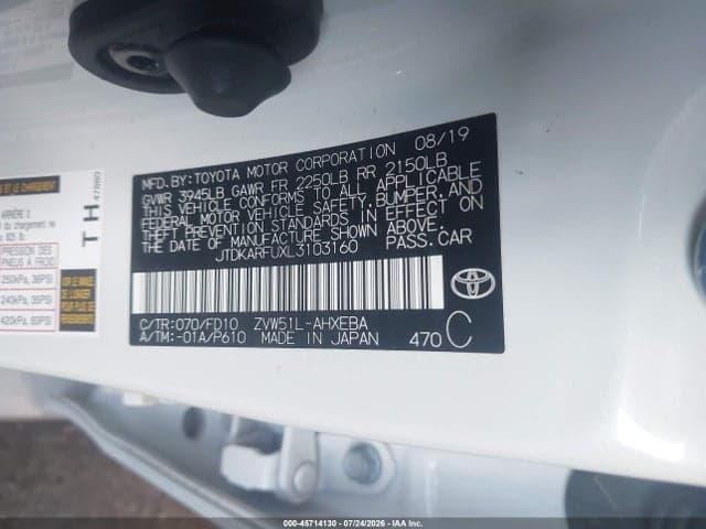 2020 TOYOTA PRIUS LE 9
