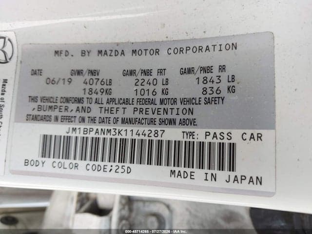 2019 MAZDA MAZDA3 PREMIUM PACKAGE 9
