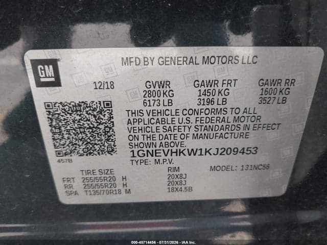2019 CHEVROLET TRAVERSE 3LT 9