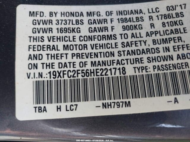 2017 HONDA CIVIC LX 9