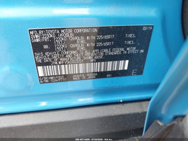 2019 TOYOTA RAV4 HYBRID LE 9