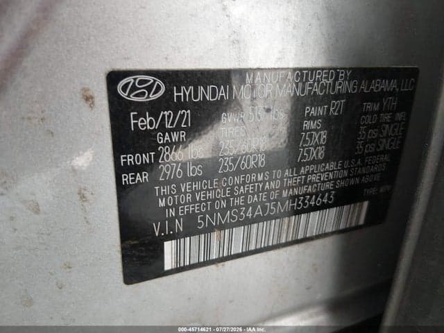 2021 HYUNDAI SANTA FE SEL 9