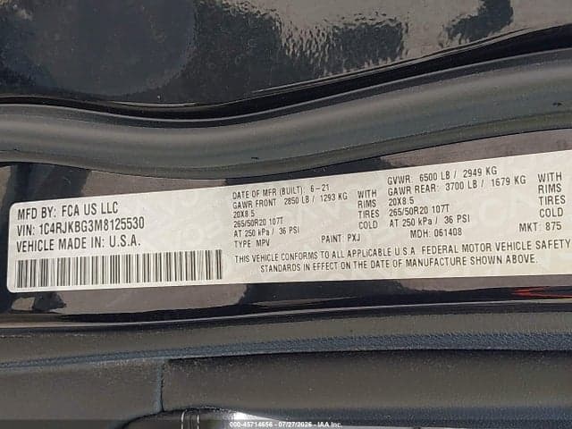 2021 JEEP GRAND CHEROKEE L LIMITED 4X4 9