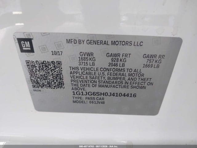 2018 CHEVROLET SONIC LT AUTO 9