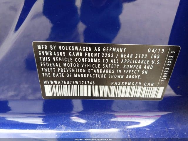 2019 VOLKSWAGEN GOLF R 2.0T W/DCC NAVIGATION 9