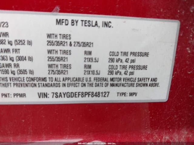 2023 TESLA MODEL Y PERFORMANCE DUAL MOTOR ALL-WHEEL DRIVE 9