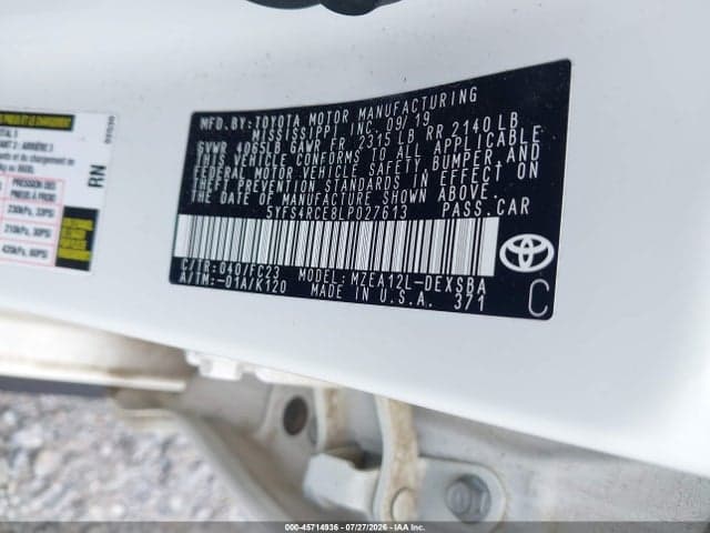 2020 TOYOTA COROLLA SE 9