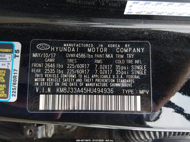 2017 HYUNDAI TUCSON SE 9