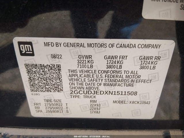 2022 CHEVROLET SILVERADO 1500 4WD SHORT BED HIGH COUNTRY 9