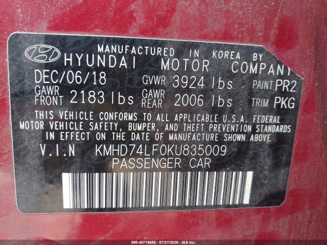 2019 HYUNDAI ELANTRA SE 9